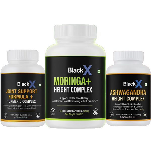 Bone Remodeling Moringa Complex + HGH Booster Ashwagandha Complex+  Cartilage Booster (Turmeric Complex+)