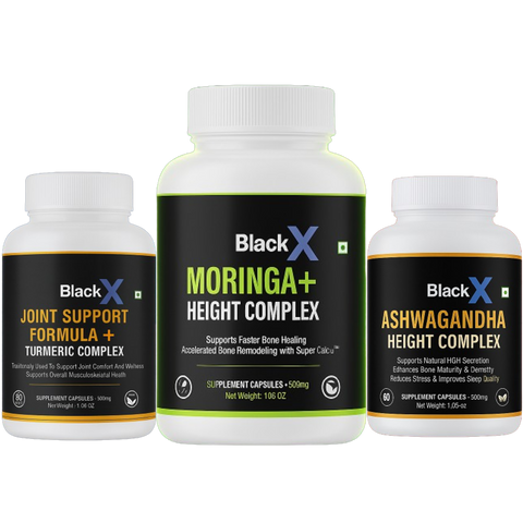 Bone Remodeling Moringa Complex + HGH Booster Ashwagandha Complex+  Cartilage Booster (Turmeric Complex+)